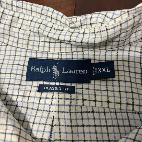 Ralph Lauren Long Sleeve Button Up Men’s XXL Off White With Stripes - Picture 4 of 7